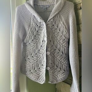 36-38” chest sweater purple cable knit cot blend button Nine co, Nine West